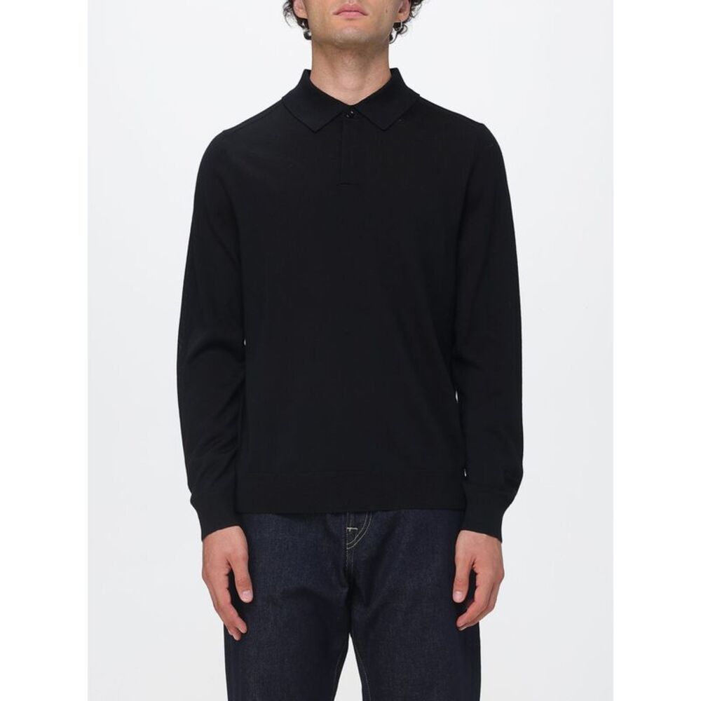 Paul Smith Men Paul Smith Long-Sleeved Slim Fit Merino Wool Knit Polo Shirt